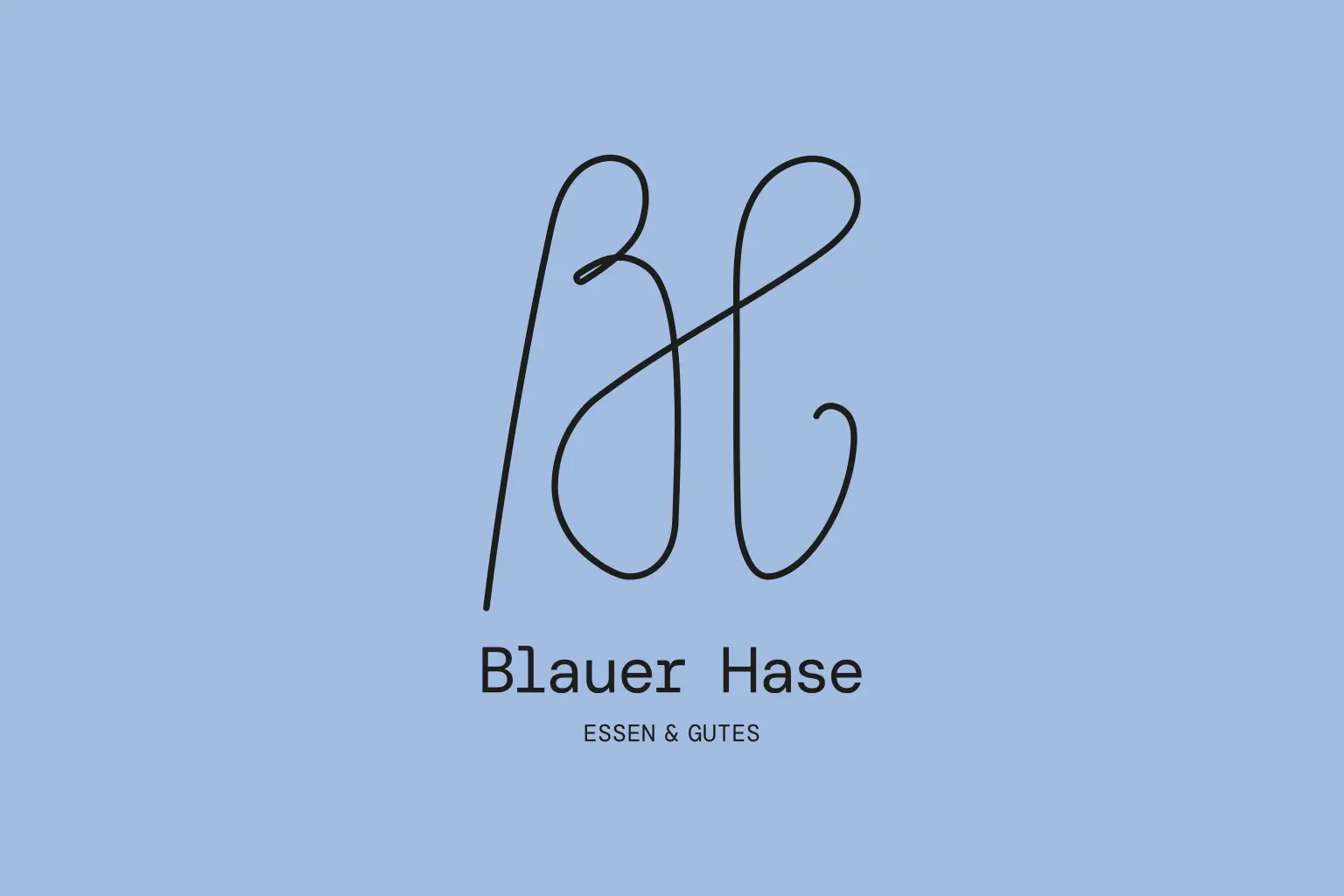 Logo: "Blauer Hase: Essen & Gutes"