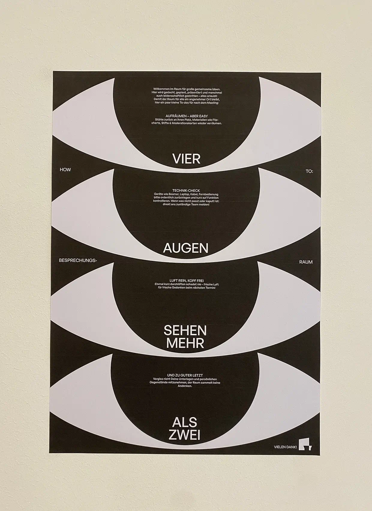 Neue Areal Regel Plakat Besprechungsraum, gestaltet von Lea